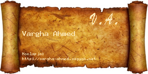 Vargha Ahmed névjegykártya